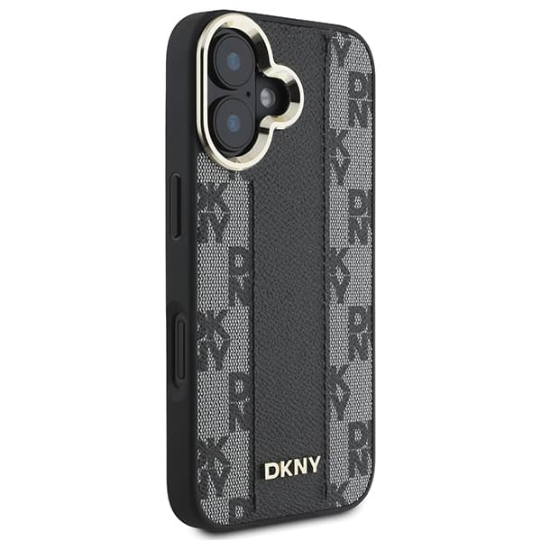 DKNY Magsafe-etui med ternet mønster til iPhone 16 Plus, sort
