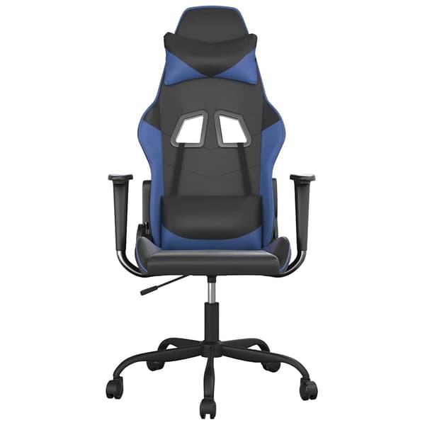 vidaXL gamingstol, sort og blå, kunstlæder
