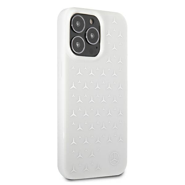 Mercedes Silver Stars Pattern Cover til iPhone 13 Pro / 13, hvid