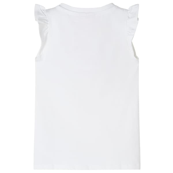 Barn-T-shirt med volangärmar, vit, 116