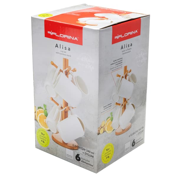 Florina Alisa muggset på stativ, 6 delar, 340 ml
