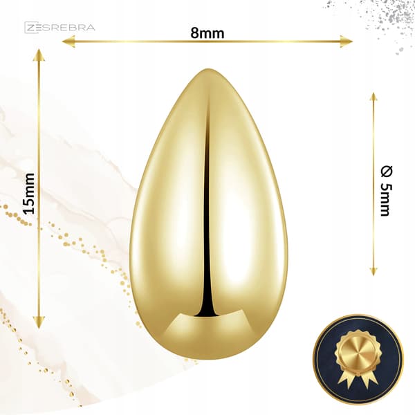 Øreringe i guld dråbeform, sølv dråbeform, S925, elegant dråbe, ørestik