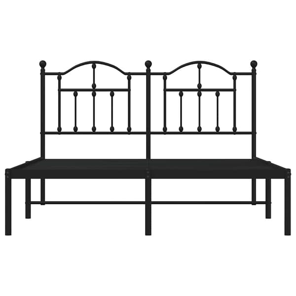 vidaXL metalsengestel med hovedgærde sort 140x190 cm