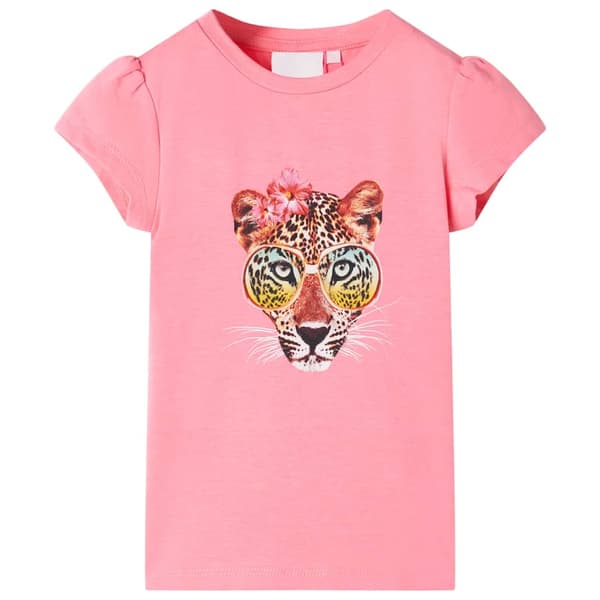 Børne-T-shirt, neonrosa, 116