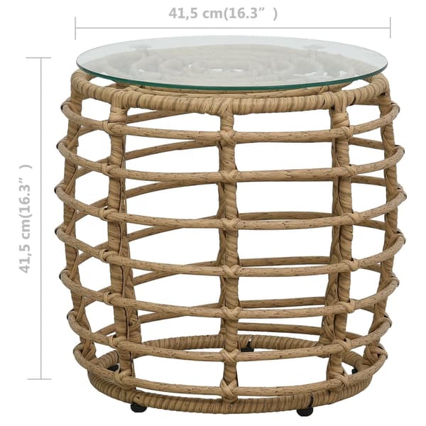 vidaXL 3-delt bistrosæt i polyrattan, eg