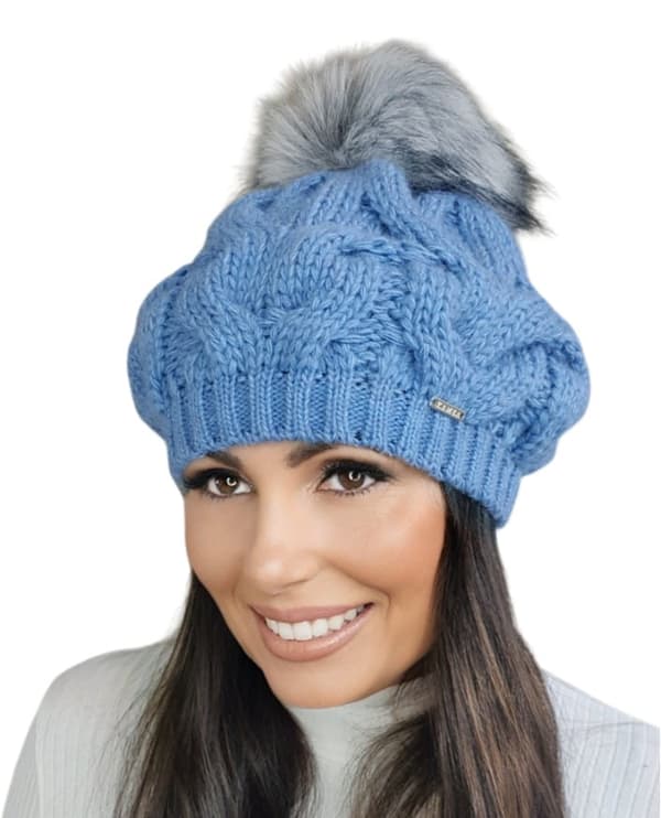 ZITA damhatt med pompom, blå