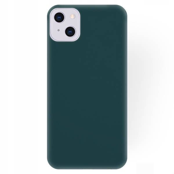 Etui til iPhone 13 Silikone Mat Grøn Bagside Slim+ 9H Glas