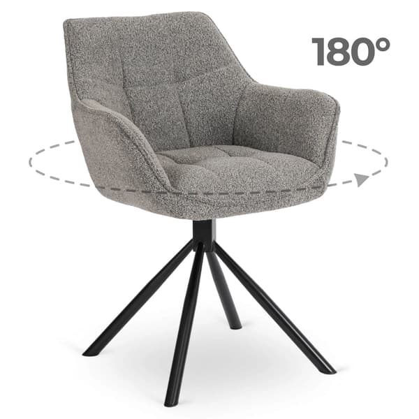 Klädd snurrstol PEONY Grå Modern Loft