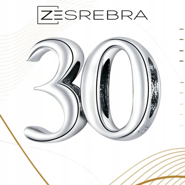 Berlocker nummer 30 silver pr 925 pärla S925 silverhänge nummer