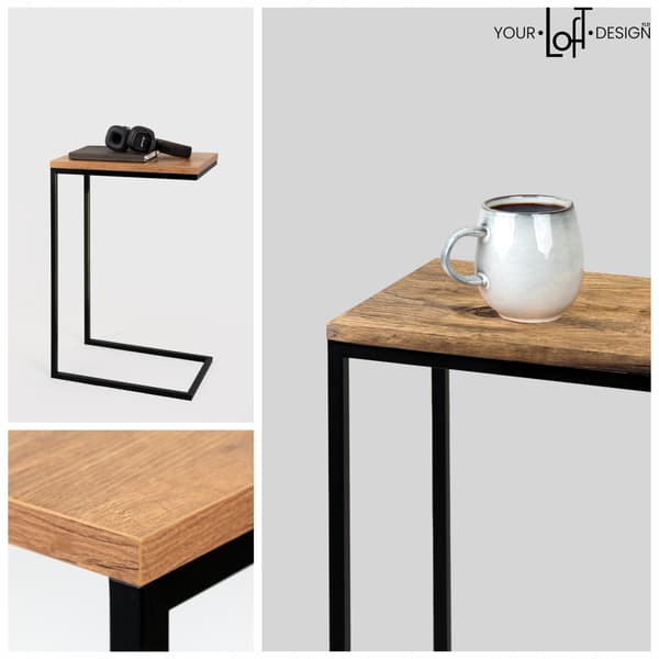 Laptopbord Side Kaffe Nat Loft Sort Træ Ovn