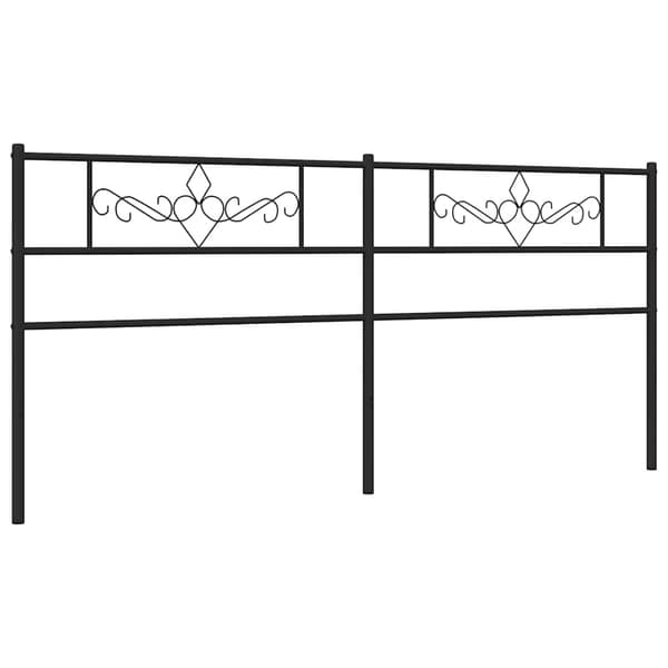 vidaXL metalsengegavl, sort, 200 cm