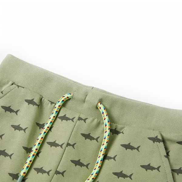Børneshorts med snøre, lys khaki, 128