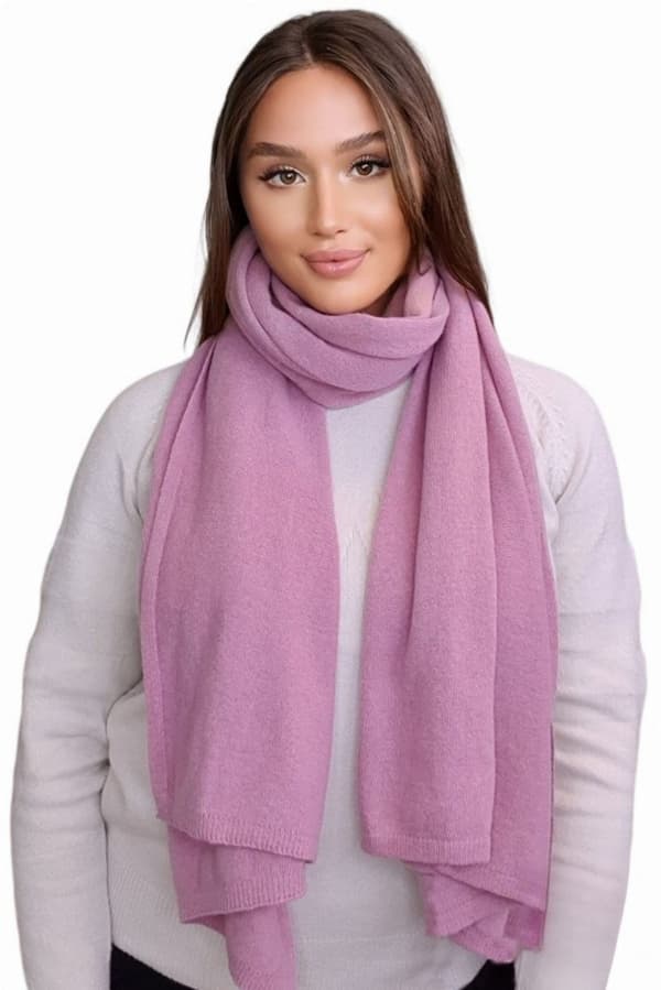 SCARF*01 dam vinterhalsduk mörk orkidéfärgad