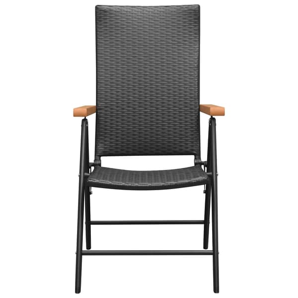 vidaXL havestole, sæt med 4, polyrattan, sort