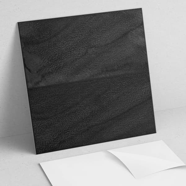 Selvklæbende vinyltrykte fliser mørke stenplader 20x20x20 cm