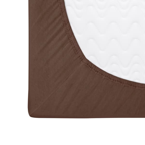 Stræklagen 160x200 elastisk JERSEY 100% BOMULD brun chokolade