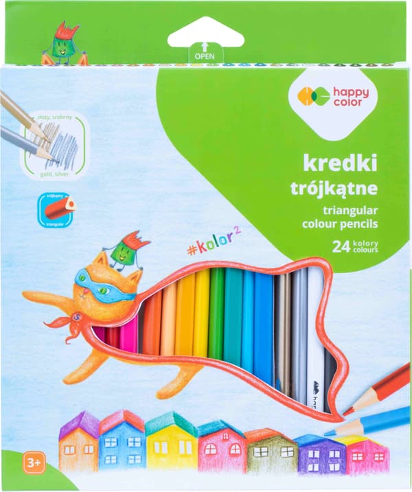 Triangulära träkritor, 24 färger 1398 A'10