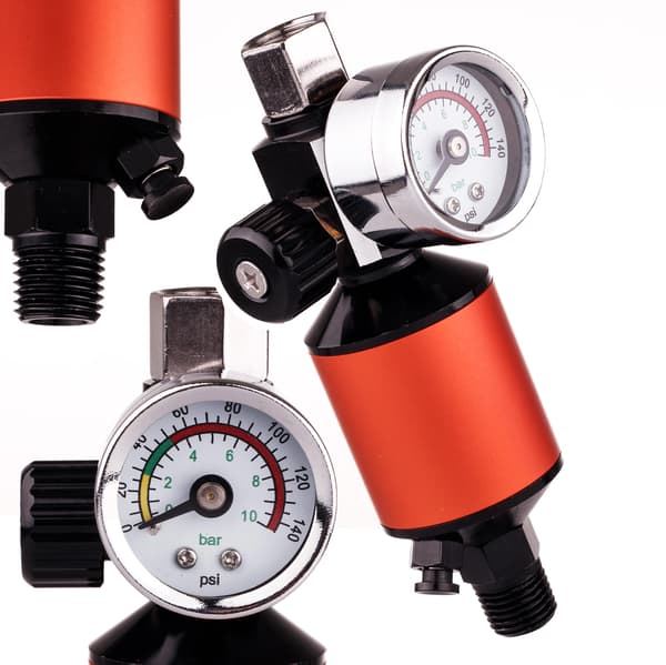 TRYKREDUCERENDE MANOMETER VANDAFLØDE SPRØJTEPISTOLSTIK 1/4"