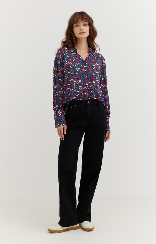 Oversized skjorte med print S