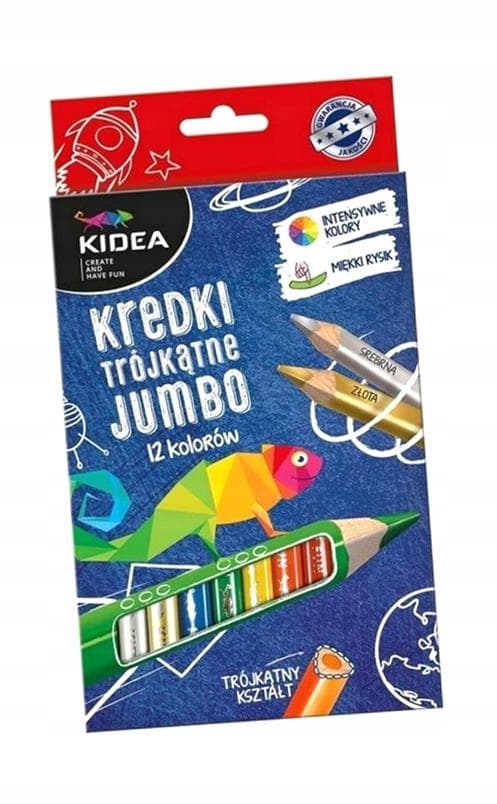 KIDEA 4160 TJOCKA TRIANGULÄRA KRITOR 12 FÄRGER