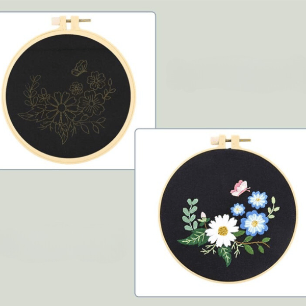 Set med 3 blombroderiringar [D-ZH2]
