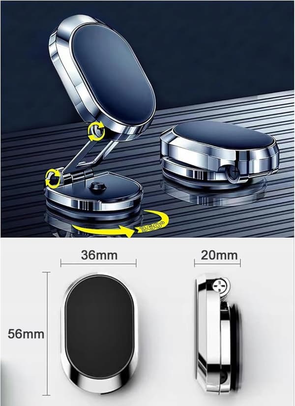 Magnetisk biltelefonhållare - silver / svart