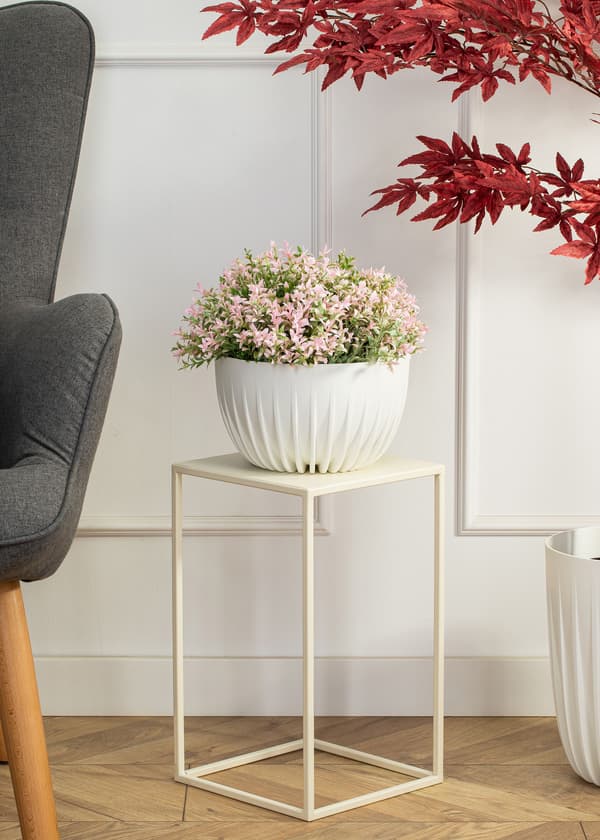 Creme stående blomsterstativ 40 cm