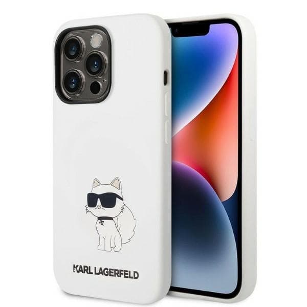 Karl Lagerfeld KLHCP14LSNCHBCH iPhone 14 Pro 6.1" hardcase biły/hvid Silikone Choupette