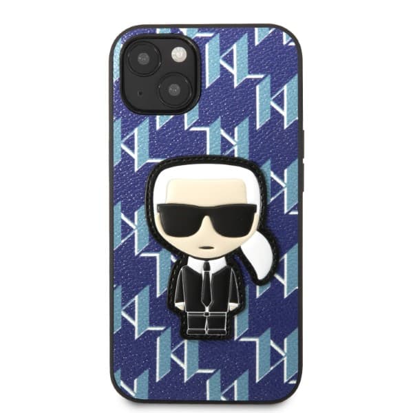 Karl Lagerfeld Monogram Ikonik Patch-skal till iPhone 13 mini, Blå