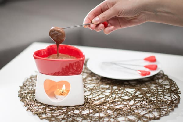 Chokoladefondue porcelæn rød