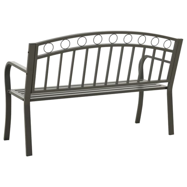 vidaXL Puutarhapenkki, harmaa, 120 cm, teräs