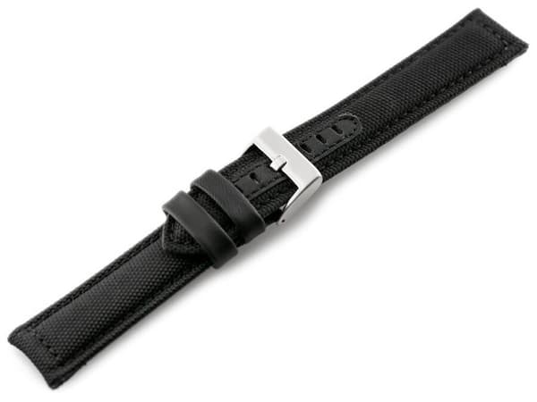 Nahkahihna kellolle W34 - PREMIUM - musta - 26mm