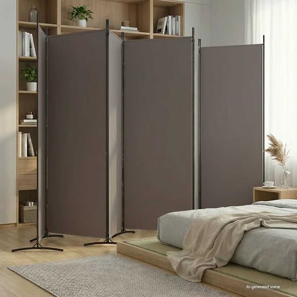 vidaXL 6-panelsskärm, antracit, 520x180 cm, tyg
