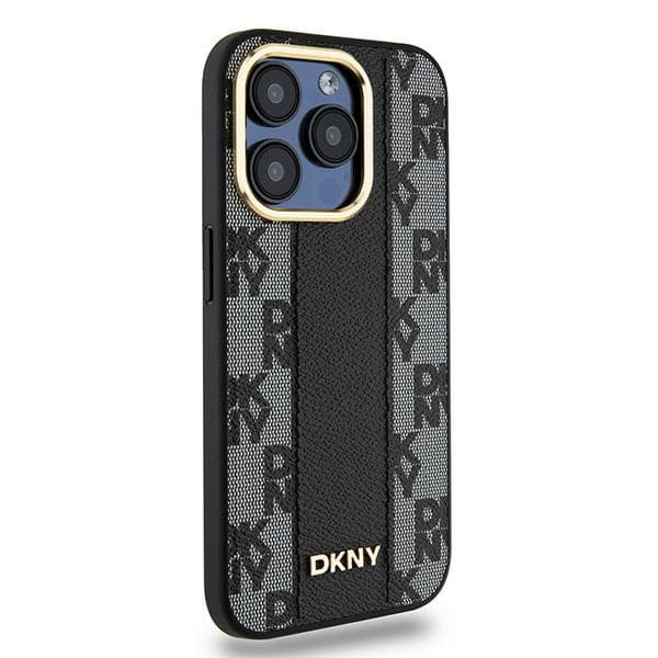 DKNY Ternet Mono Mønster MagSafe-cover til iPhone 15 Pro Max, Sort