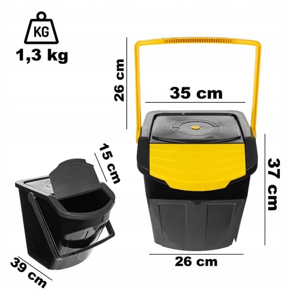 EcoBox 2 affaldssorteringsspand SORT OG GUL