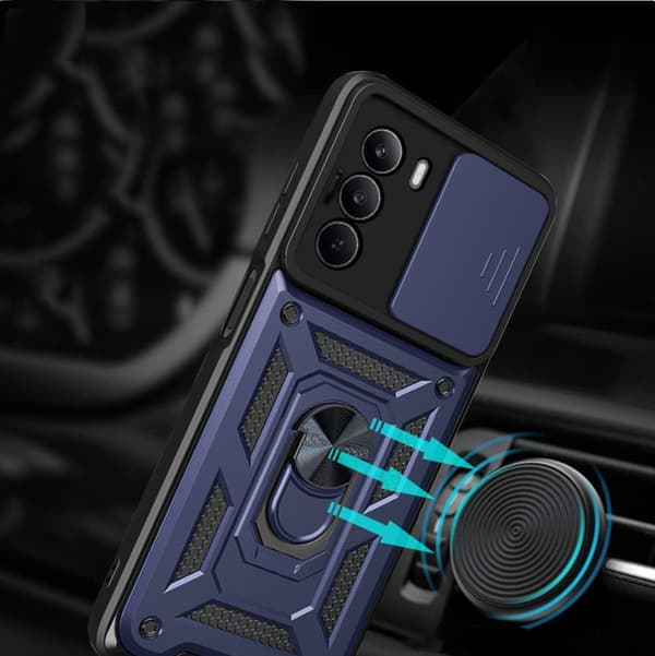 Pansret cover til Realme C71, CamShield Slide, blå