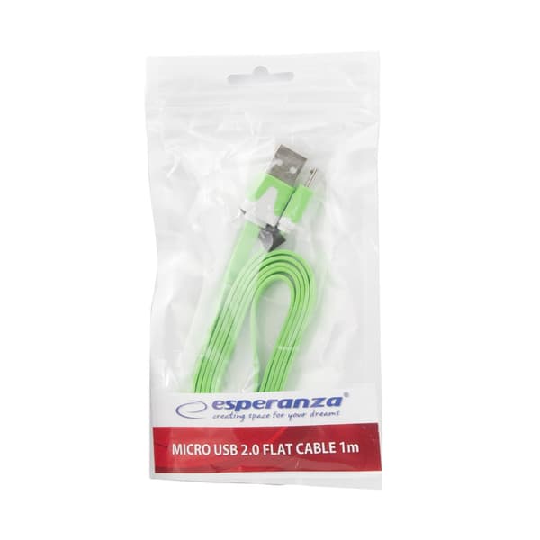 ESPERANZA EB182G MICRO USB 2.0 -KAAPELI AB M/M 1.8M LITTEÄ VIHREÄ