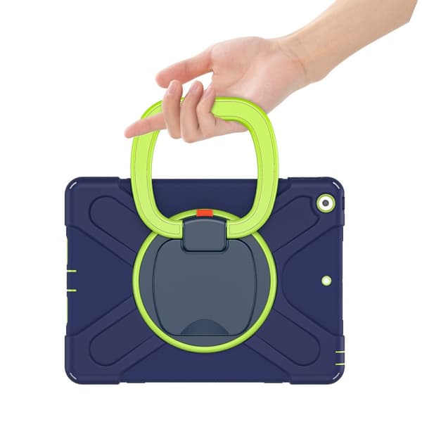Fodral för iPad 10.2" 2021/2020/2019 (9:e/8:e/7:e generationen), Stöd 360, Marinblå/Grön
