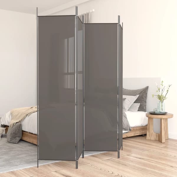 vidaXL 4-panelsskærm, antracit, 200x220 cm, stof