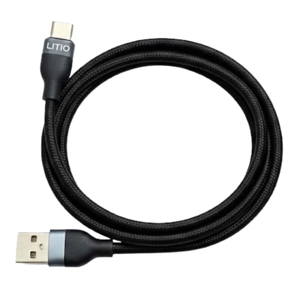 USB-USB C-kabel 150 cm sort