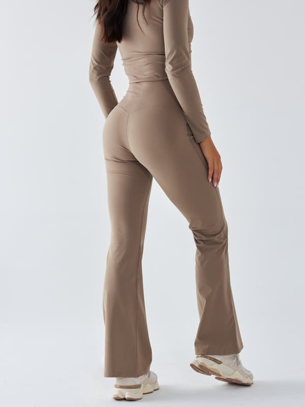 Beige Utsvängda Leggings - Morning Dew L