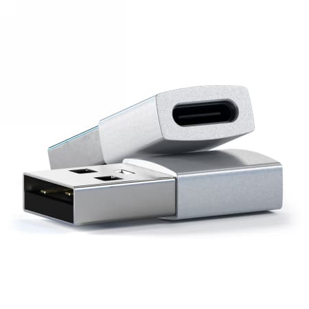 Satechi Aluminiumadapter - aluminiumadapter för mobila enheter USB-A/USB-C (silver)