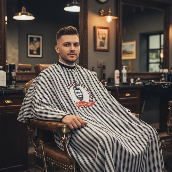 Barbermantel för en stor hårsalong