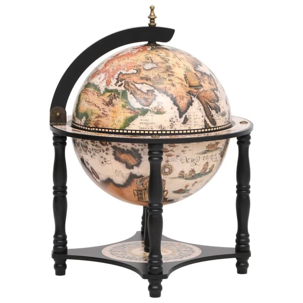 vidaXL Globe-baari viinitelineellä, musta, eukalyptuspuu