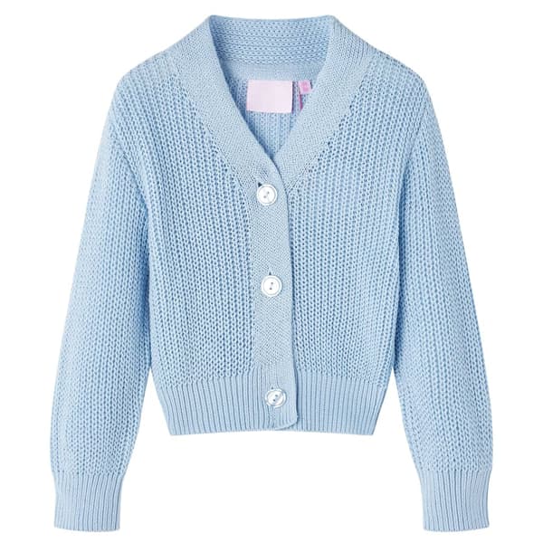 Børnestrikcardigan, blå, 104