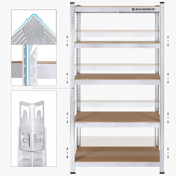 Sølv opbevaringshylde 180 cm