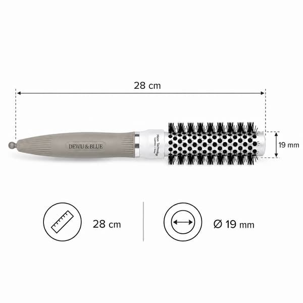 Keramisk termisk borste för styling med jonisering 19 mm NANO techno