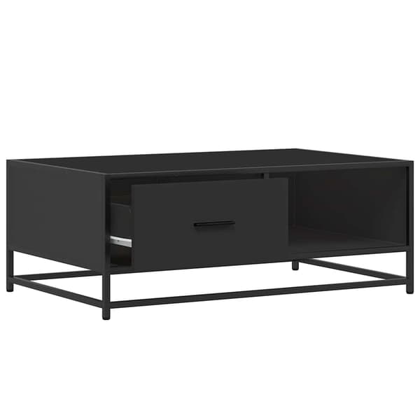 vidaXL sofabord, sort, 90x57x35 cm, træbaseret materiale
