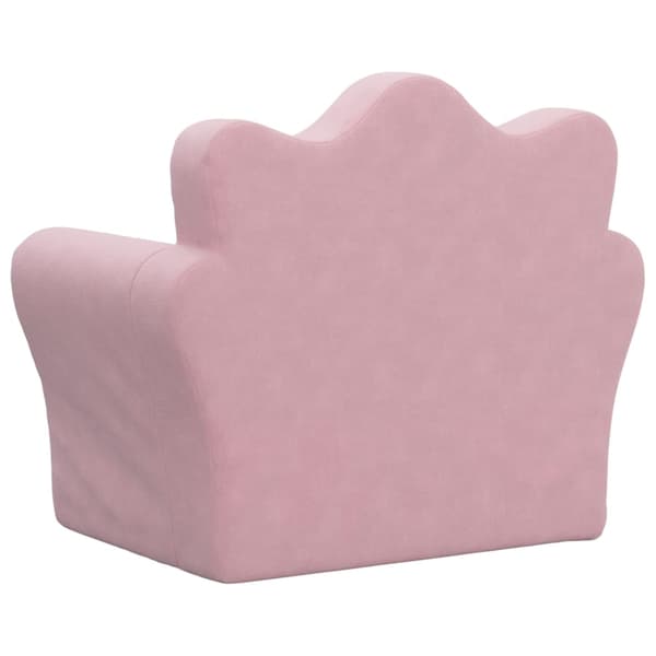vidaXL Barnsoffa, rosa, mjuk plysch