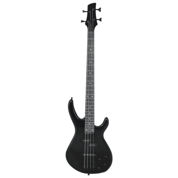 vidaXL Nybörjarbasgitarr med väska, svart, 4/4, 46"